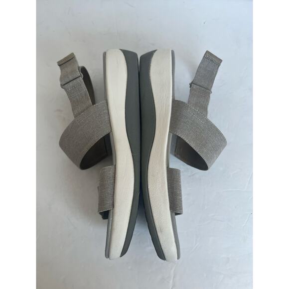 CLARKS Cloudsteppers Arla Jacory Strappy Wedge Gray/White Comfort Sandals 10M - Picture 5 of 11